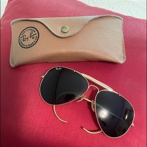 Ray Ban Aviator metal wrap around sunglasses